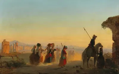 Рим, Виа Аппия на рассвете by Ипполито Каффи — digital art print download