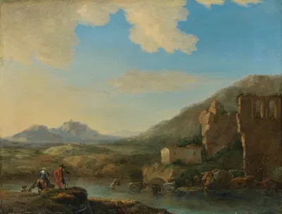 Mountainous Landscape by Jan Asselijn — digital art print download