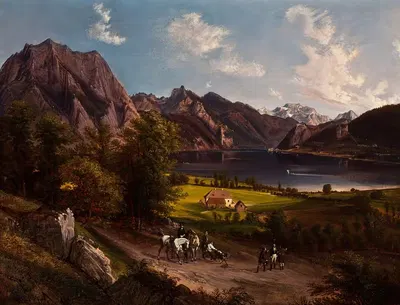 Тирольский (или баварский) пейзаж by Ян Непомук Гловацкий, 1835 — digital art print download