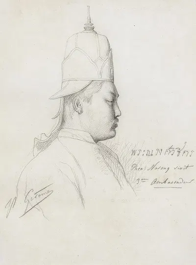 Study of the Third Siamese Ambassador from Reception of the Ambassadors from Siam at The Chateau de Fontainbleau by…