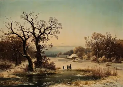 Зимний пейзаж из Бордесхольма by Иоганн Мёр, 1840 — digital art print download