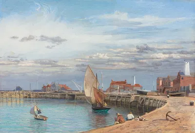 Entrance To Yarmouth Harbour by John Brett, 1868 — digital art print download