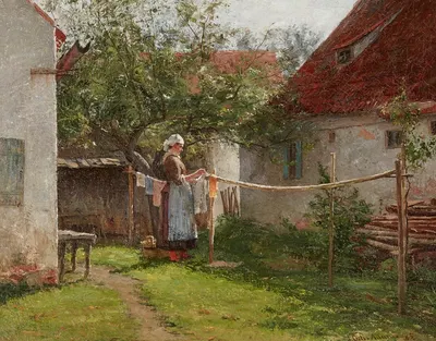 Стирка, Бавария by Джон Оттис Адамс, 1885 — digital art print download