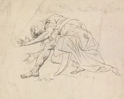 A Man Kneeling by Джон Гамильтон Мортимер, 1770 — digital art print download