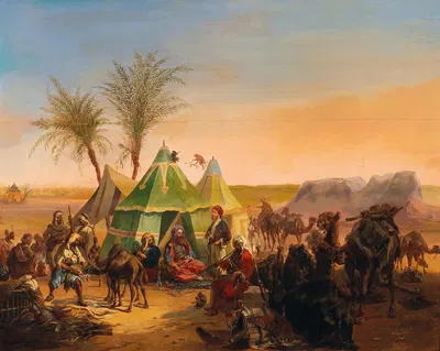 A Bedouin Encampment by Joseph Heicke — digital art print download