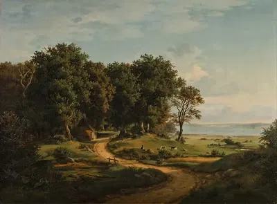 Датский пейзаж by Юлий Хеллесен, 1843 — digital art print download