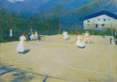 Теннисный корт в Госсенсассе by Людвиг Фердинанд Граф, 1908 — digital art print download
