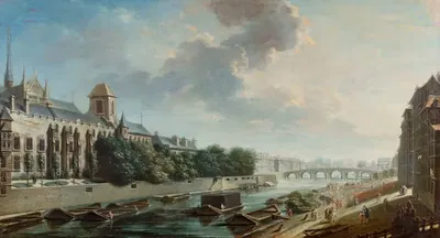 Дворец архиепископа, вид с левого берега by Николя Жан-Батист Рагене, 1756 — digital art print download