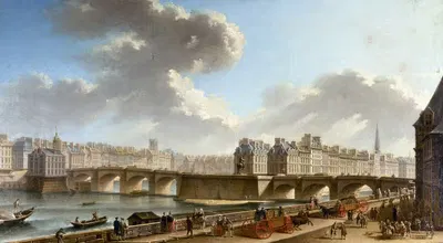 Новый мост и Сити, вид с набережной Конти by Николя Жан-Батист Рагене, 1772 — digital art print download