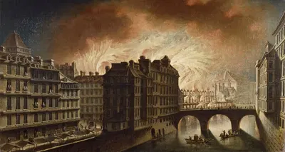Пожар в Госпитале в 1772 году by Николя Жан-Батист Рагене, 1772 — digital art print download