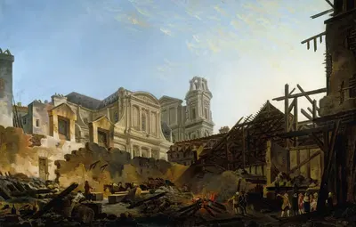 Ярмарка Сен-Жермен после пожара в ночь с 16 на 17 марта 1762 года by Пьер-Антуан Демаки, 1762 — digital art print download