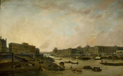 Отель Монне и Лувр, вид с Пон-Нефа, около 1800 by Пьер-Антуан Демаки, 1800 — digital art print download