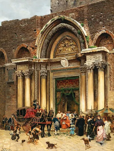 Венеция, Патриарх в Капа Магна покидает Сан-Джованни э Паоло by Рамон Тускетс — digital art print download