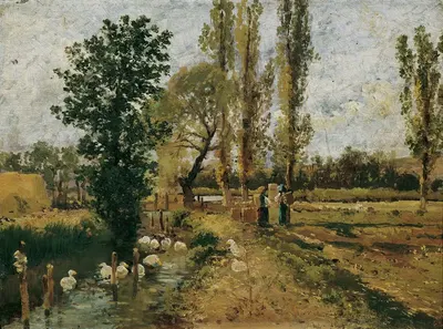 Пейзаж с рекой by Теодор фон Хёрманн, 1884 — digital art print download
