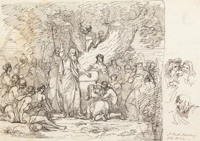Saint Paul Preaching to the Britons by Джон Гамильтон Мортимер — digital art print download