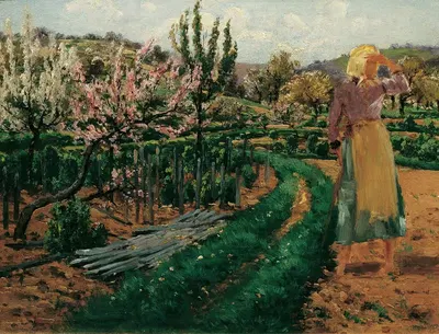 Девушка в фруктовом саду by Теодор фон Хёрманн, 1890 — digital art print download