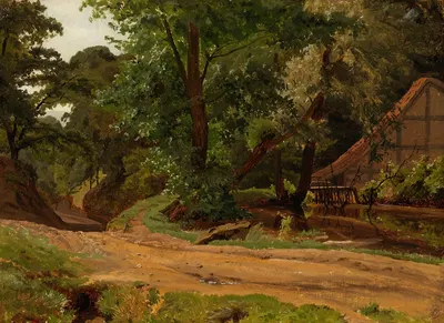 Дорога и здания в пейзаже by Вернер Хольмберг, 1855 — digital art print download