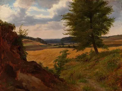 Дерево на поле, пейзаж, изучение by Вернер Хольмберг, 1854 — digital art print download