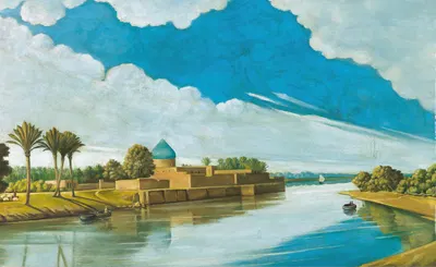 River Scene on the Banks of the Tigris by Abdul Qadir Al-Rassam, 1920 — digital art print download