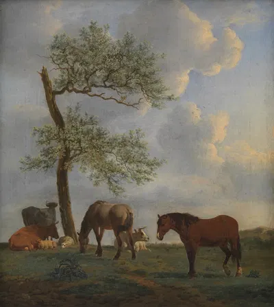 Pasture with Horses and Cattle by Адриан ван де Вельде, 1659 - 1660 — digital art print download