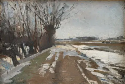 Winter Landscape. Utterslev near Copenhagen by Albert Gottschalk — digital art print download