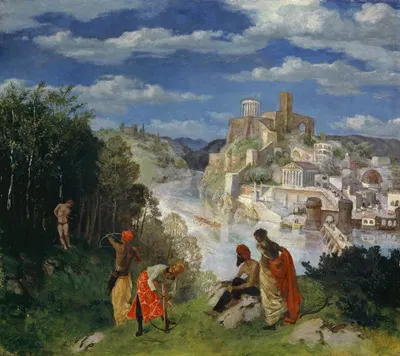 Landscape with the Martyrdom of Saint Sebastian by Albert Welti, 1894 — digital art print download
