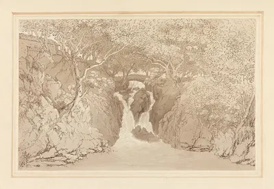 Lower waterfall Rydal. by Джозеф Фарингтон — digital art print download