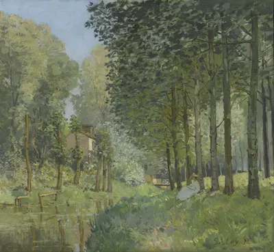 Rest along the Stream. Edge of the Wood by Alfred Sisley, 1878 — digital art print download