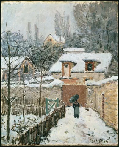 Snow at Louveciennes by Alfred Sisley, 1874 — digital art print download