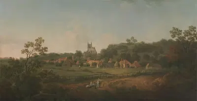 A Distant View of Hythe Village and Church, Kent by Arthur Nelson — digital art print download