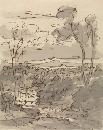 Trees and Hilly Landscape by Джозеф Фарингтон — digital art print download