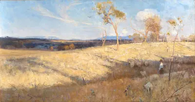 Golden summer, Eaglemont by Arthur Streeton — digital art print download