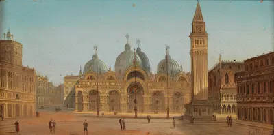 Venice, St Mark’s Square And St. Mark’s Basilica by August Von Siegen — digital art print download
