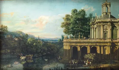 Архитектурный каприз с дворцом by Бернардо Беллотто, 1765-1766 — digital art print download