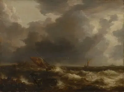 Штормовое море by Бонавентура Питерс Старший — digital art print download