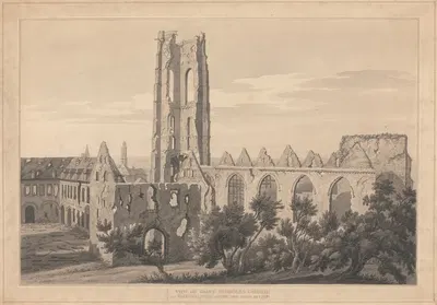 View of St. Nicholas Church at Valenciennes after the Siege by Джозеф Фарингтон, 1793 — digital art print download