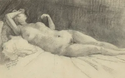 Akt ležiacej ženy by Konštantín Bauer, 1924–1927 — digital art print download