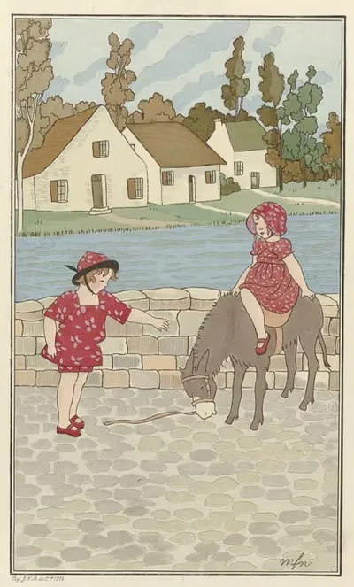 Платья из расписной ткани by Монограммист МФН, 1914 — digital art print download