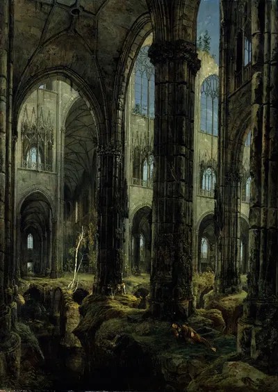 Gothic Church Ruins by Carl Blechen — digital art print download