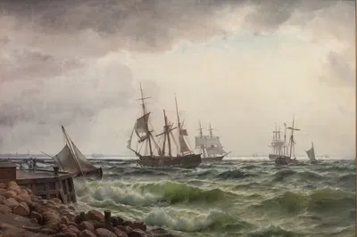 Лодки на берегу после дождя by Карл Нойман, 1867 — digital art print download