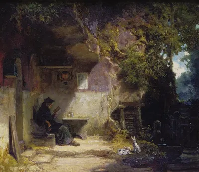 Отшельник перед своим уединением by Карл Спицвег, 1844 — digital art print download