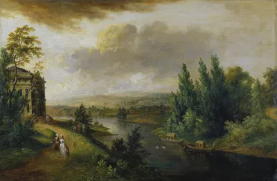 Schönbusch Castle near Aschaffenburg by Christian Georg Schütz the elder, 1786 — digital art print download