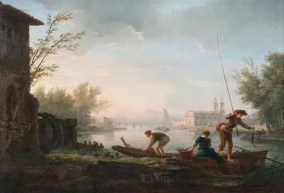 Четыре времени суток - Утро by Клод-Жозеф Верне, 1757 — digital art print download