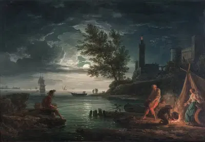 Четыре времени суток - Ночь by Клод-Жозеф Верне, 1757 — digital art print download