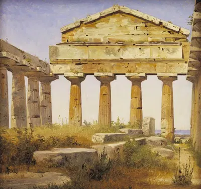Храм Афины в Пестуме by Константин Хансен, 1838 — digital art print download
