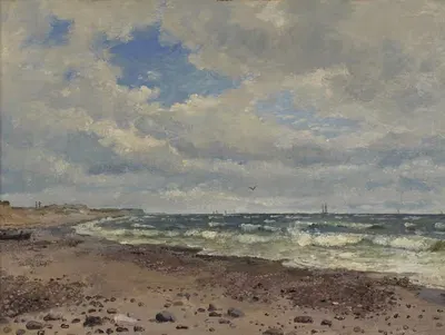 Пляж с дюнами. Западное побережье Ютландии by Данкварт Дрейер, 1843 — digital art print download