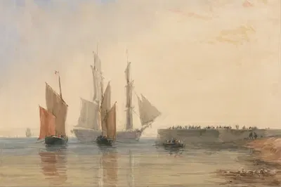 Entrance to Calais Harbour by David Cox — digital art print download