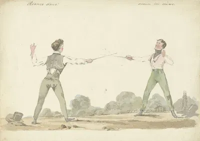 Duellerende mannen by Питер ван Лун, 1811 - 1873 — digital art print download