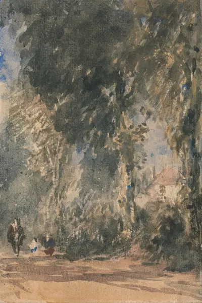 The Abbey Gates Looking to Greenfield House by David Cox — digital art print download