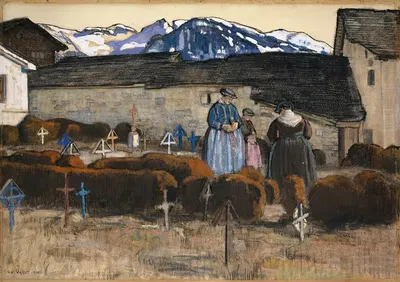Кладбище в Вале by Эдуар Валле, 1910 — digital art print download
